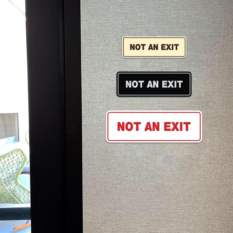 All Quality Standard Not an Exit Wall or Door Sign - Durable Material | Double-Sided Foam Tape | Black/Gold - Small (1 Pack) - Image 5